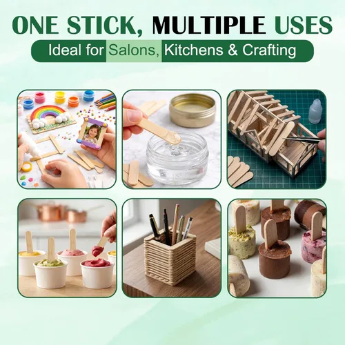 Vista 8 de Perfect Stix Mini palitos de madera para manualidades de 2.5 pulgadas, 1000 unidades a granel, palitos pequeños de madera de abedul para encerar