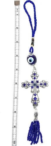 Vista 2 de LUCKBOOSTIUM Car Charm Evil Eye Keychain & Protection, Evil Eye Car Hanging Ornament, Home and Rear View Mirror Accessories