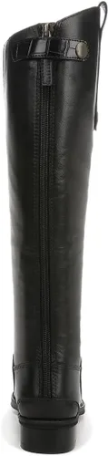 Vista 3 de YDN Botas planas elegantes hasta la rodilla para mujer, puntera cerrada, cremalleras traseras, tacones bajos, botas de equitación, zapatos
