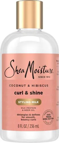Vista 16 de SheaMoisture Curl & Style Milk Coco e Hibisco con Proteína de Seda y Aceite de Neem para Cabello Grueso, Definido y Rizado Comercio Justo, Sin
