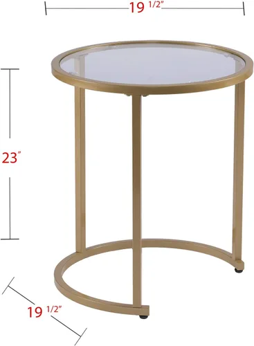 Vista 3 de SEI Furniture Evelyn Glam - Juego de mesa auxiliar nido (2 unidades), color dorado