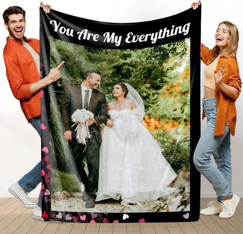 Vista 20 de Manta personalizada con foto, manta de collage personalizada con tu propia imagen, fabricada en Estados Unidos, regalo para ella, él, mujeres