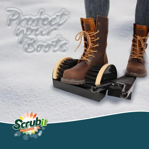 Vista 3 de SCRUBIT Cepillo raspador de botas y gato de botas - Removedor de botas para zapatos y botas de vaquero - Limpiador y extractor de botas para todo