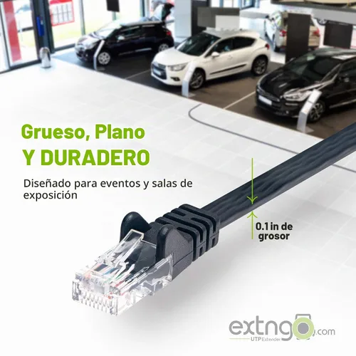Vista 4 de Extensor de cable Ethernet CAT6 retráctil de 33 pies - Cable de red portátil plano con conectores RJ45 macho-hembra, velocidad de 1 Gbps, carrete