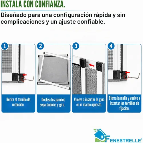 Vista 4 de Fenestrelle Pantalla Extensible para Ventana – 10″ H × 19″–36″ W Horizontal, Pantalla para Ventana Ajustable de 2 Direcciones con Malla de Fibra