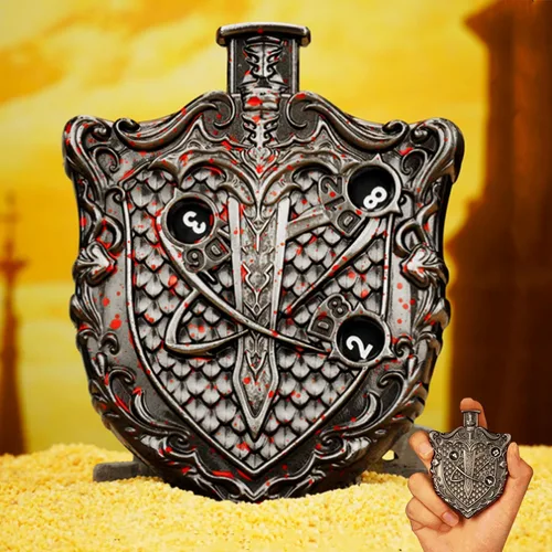 Vista 10 de Juego de dados de ruleta único 7 en 1 de metal DND para juegos de rol de mesa, dados giratorios para juegos de rol, juegos de dados DND equilibrados