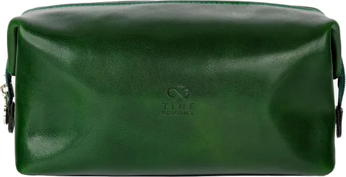 Vista 10 de Time Resistance Bolsa de Aseo de Cuero Estuche de Cosméticos Kit Dopp Elegante Italiano, Negro, Classic