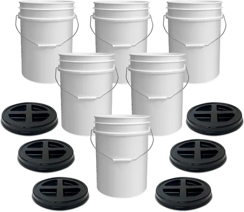 Vista 36 de ePackageSupply - Cubo de 5 galones, grado alimenticio, sin BPA, color negro y negro, 1 unidad Negro/Negro