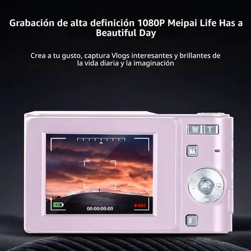 Vista 5 de Cámara de vlogging digital Pin-k 4k para cámaras compactas de bolsillo