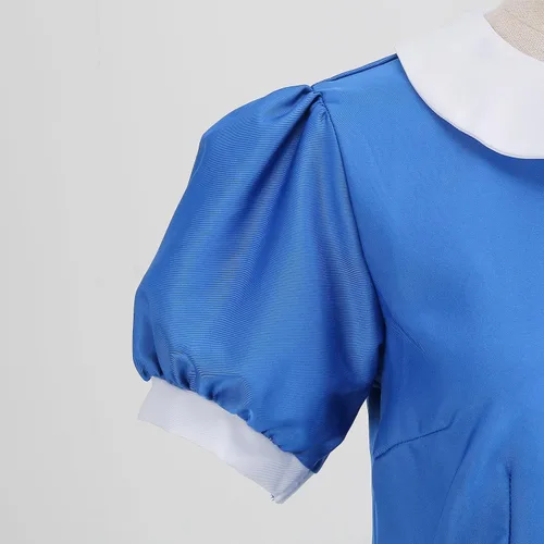 Vista 5 de Colorful House Traje de cosplay de anime para adultos, disfraz de sirvienta azul, delantal, 4 piezas, conjunto de vestido de sirvienta de lolita