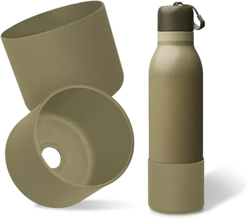 Vista 31 de 2 botas de silicona superiores para Owala FreeSip Twist de 24 onzas, funda inferior resistente a los arañazos, accesorios de botella de Owala