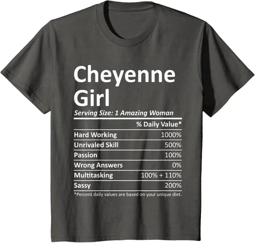 Vista 39 de CHEYENNE GIRL WY WYOMING - Camiseta divertida de regalo de City Home Roots USA, Negro, S