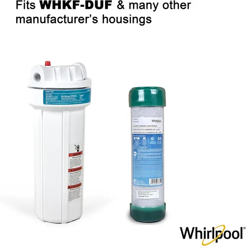 Vista 4 de Whirlpool Filtro de bloque de carbono Undersink WHKF-DB2, clasificación de 0.5 micrones que reduce mercurio, plomo, quistes, asbesto, vida útil de 6