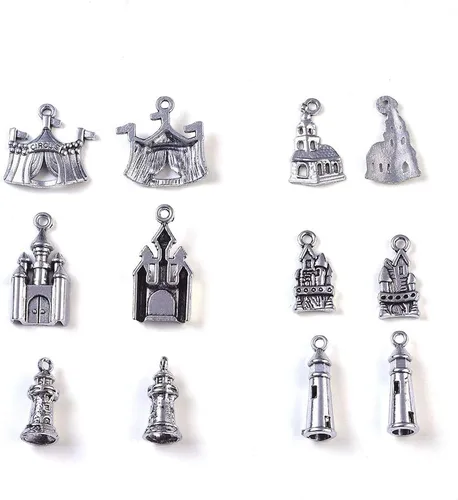 Vista 14 de Craftdady Colgantes de estilo tibetano con temática mixta antigua para la fabricación de joyas de bricolaje