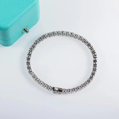 Vista 2 de AnuClub 11.1CT-32CT Moissanite Tennis Bracelet 925 Sterling Silver Round Cut 4MM6.5MM D Color VVS1 Moissanites Classic Bracelets for Women Men