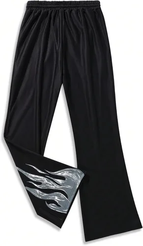 Vista 2 de GORGLITTER Men's Casual Letter Print Sweatpants Drawstring Waist Jogger Pants with Pockets