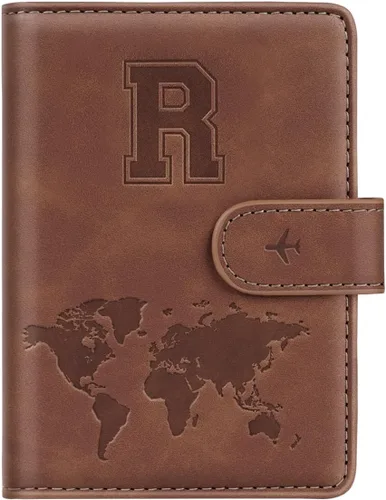Vista 74 de Funda para Pasaporte Personalizada con Letra de la A a la Z, Billetera de Viaje con Bloqueo RFID, Funda para Pasaporte, Estuche para Pasaporte