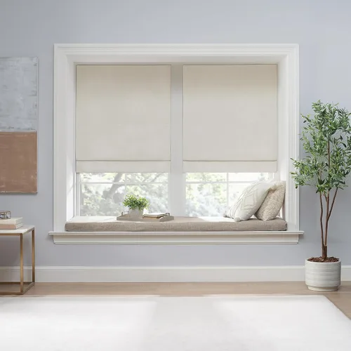 Vista 6 de Eclipse Drew - Persianas romanas para ventanas, sin cordones, 100 % opacas, 23 pulgadas de ancho x 64 pulgadas de largo, reducen el ruido, persianas