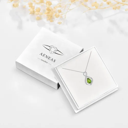 Vista 6 de AENEAS Collar con dije de piedra natal infinito para mujer, regalo de joyería para cumpleaños, aniversario, Navidad