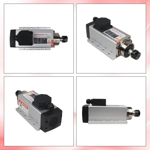 Vista 2 de CNCTOPBAOS Motor de husillo de enrutador CNC de 2200 W 220 V, cuadrado 2.2KW motor de husillo refrigerado por aire ER20 400Hz 24000rpm 4 rodamientos