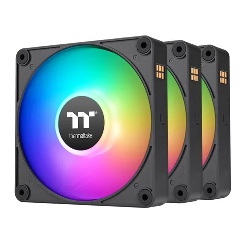 Vista 12 de Thermaltake CT120 EX ARGB Reverse Ventilador de enfriamiento de PC (paquete de 3 ventiladores), conexión magnética, sincronización con placa base