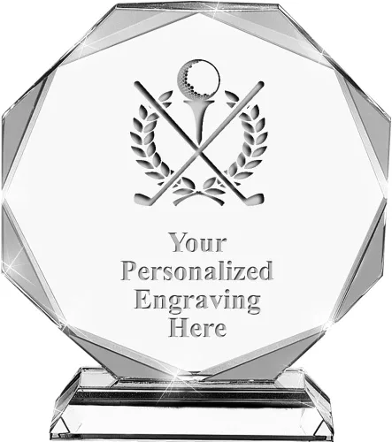 Vista 12 de Premio de cristal personalizado de 6.75 pulgadas con grabado - Premios de trofeos personalizados