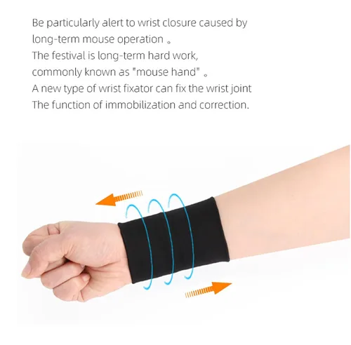 Vista 3 de Zittop Muñequera de compresión para tatuaje de antebrazo, túnel carpiano (1 unidad) (M, negro)