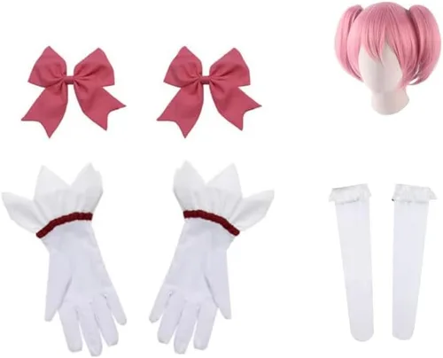 Vista 4 de Anime Homura Cosplay Costume Uniform Dress Halloween Outfit with Wig