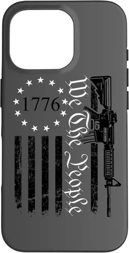 Vista 20 de iPhone 16 We The People - Funda patriótica con la bandera de Estados Unidos AR15 Pro Guns