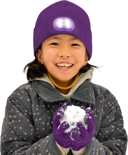 Vista 10 de HEAD LIGHTZ by Roq Innovation - Kids Beanie with Light & Glove Set - Unisex LED Beanie Hat with Light Built in, Rechargeable
