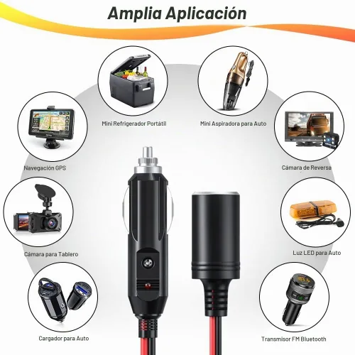 Vista 6 de ELECTOP Adaptador divisor de encendedor de cigarrillos de automóvil de 1 a 4, puerto de cargador de alimentación, adaptador de enchufe de 12 V 24 V