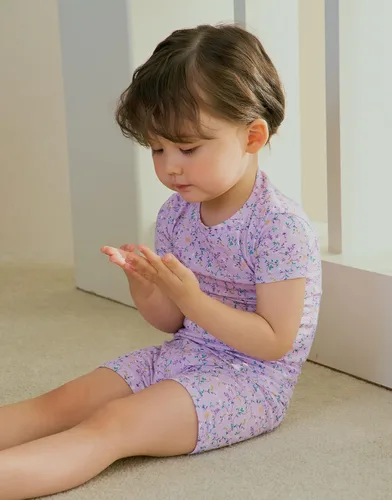 Vista 5 de moimoln Ropa de dormir de algodón viscosa de bambú de primera calidad 6M-5T de manga corta para verano, ajuste ceñido, para bebés, niñas y niños