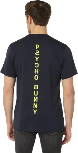 Vista 2 de Psycho Bunny Lloyds - Camiseta gráfica azul marino MD (5 de hombre de EE. UU.), marino