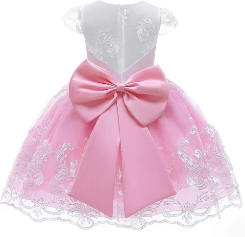 Vista 3 de QPANCY Vestidos de unicornio para niñas, trajes de concurso de princesa, diadema y ala a juego