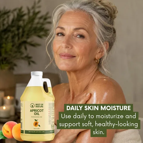 Vista 6 de Best of Nature Aceite de almendra de albaricoque 100% puro – Masaje ligero sin perfume y aceite corporal para piel, cara y cabello – Aceite portador