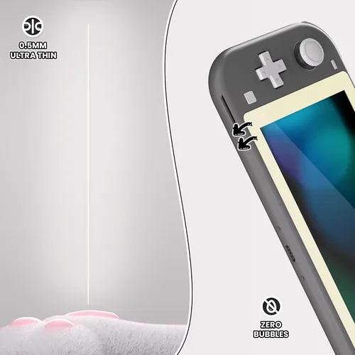 Vista 7 de eXtremeRate Protector de pantalla de vidrio templado 9H para Nintendo Switch Lite, paquete de 2, 0.020 in de grosor, 99.9% de transparencia, fácil