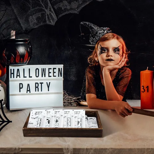 Vista 5 de 30 unidades de recuerdos de fiesta de Halloween, bálsamos labiales de calavera a granel, regalos vintage espeluznantes para fiestas de Halloween
