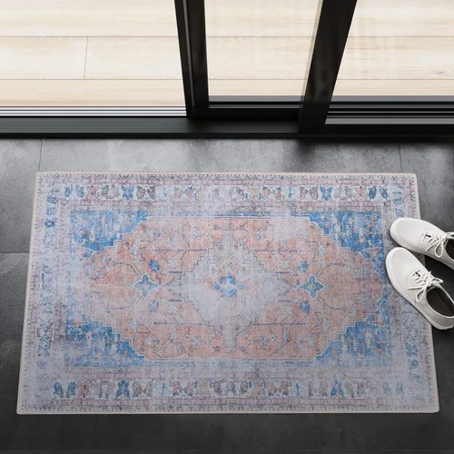 Vista 93 de GLN Rugs Bohemian - Troy - Alfombra de felpilla lavable a máquina, bohemio, lavable, antideslizante, alfombra de área de felpilla de pelo bajo