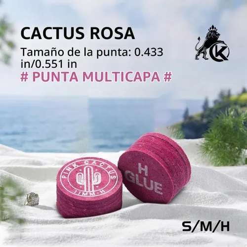 Vista 2 de KONLLEN Pool Cue Tip Pink Multi Layer Billiard Cue Tip 11mm/14mm S/M/H Rosa (S-Pink)