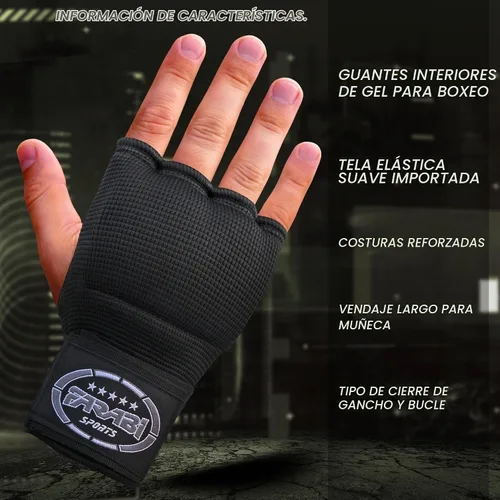 Vista 3 de Farabi - Guantes de boxeo híbridos para niños con protectores de manos, para boxeo, guantes de boxeo de punzonamiento Todo negro