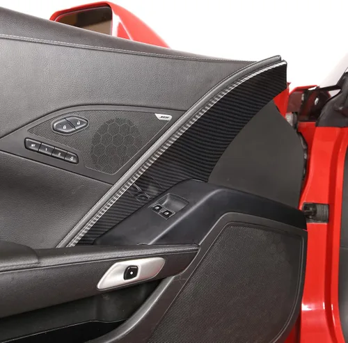 Vista 5 de TINKI Se adapta a 2014-2019 C7 Corvette Panel de puerta interior Molding Trim Cubierta de puerta Adhesivo interior para Chevrolet Corvette C7 2014