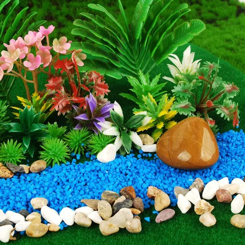Vista 6 de NWFashion 130 piezas de árboles modelo plantas en miniatura jardín de hadas árboles artificiales ferrocarril paisaje (árbol)