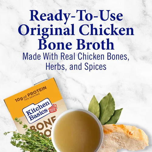 Vista 2 de Kitchen Basics Caldo de hueso de pollo original (keto amigable), 32 fl oz