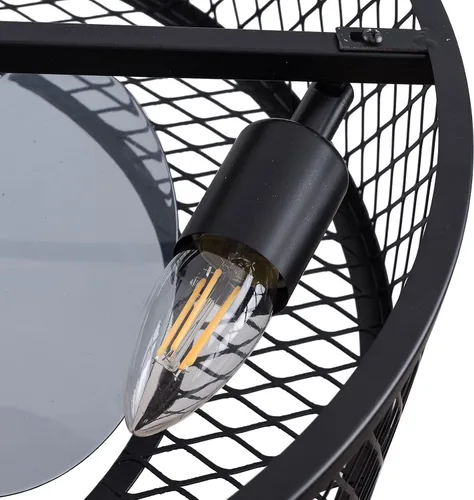 Vista 7 de OUKANING Ventilador de techo de granja con luces con control remoto, luz de jaula de metal industrial, ventiladores de techo de estilo rústico de 18