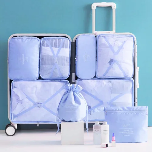 Vista 6 de Cubos de embalaje - Juego de 8 organizadores de viaje para ropa, zapatos, cosméticos