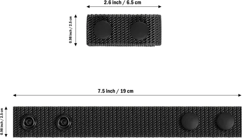 Vista 3 de FRTKK Cinturón de servicio con broches dobles para cinturón de 2¼ pulgadas de ancho, cinturón táctico de seguridad, accesorios de equipo militar