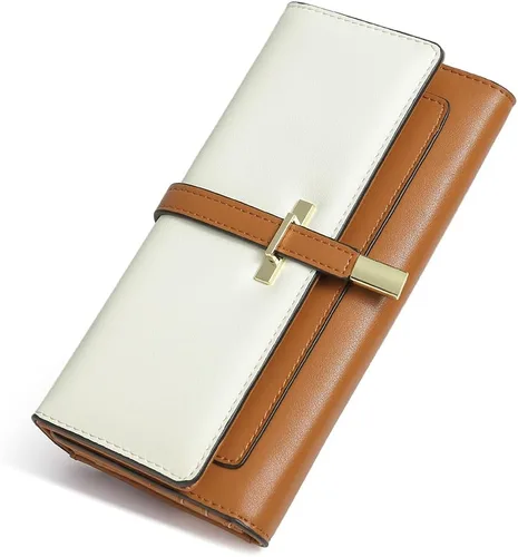 Vista 29 de CLUCI Cartera de cuero triple grande para mujer
