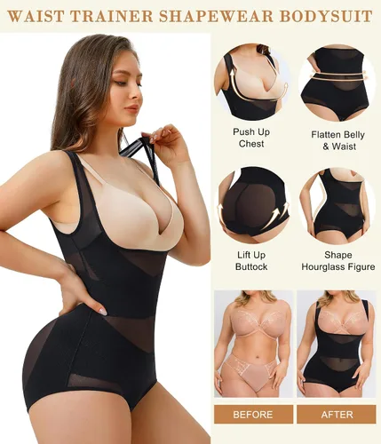 Vista 4 de Irisnaya Fajas moldeadoras de cuerpo para mujer, con control de abdomen, sin costuras, faja colombiana, levantador de glúteos, faja