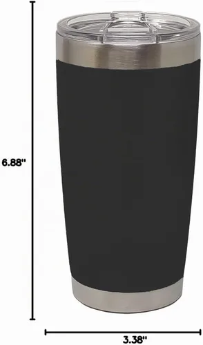 Vista 6 de LaserGram - Vaso personalizado de 20 onzas, bandera de México (negro)