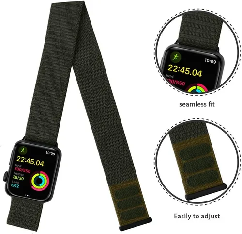Vista 4 de IFCASE Paquete de 2 brazaletes deportivos de nailon para Apple Watch de 1.929 in 1.811 in 1.772 in 1.732 in 1.654 in 1.614 in 1.575 in iWatch Series